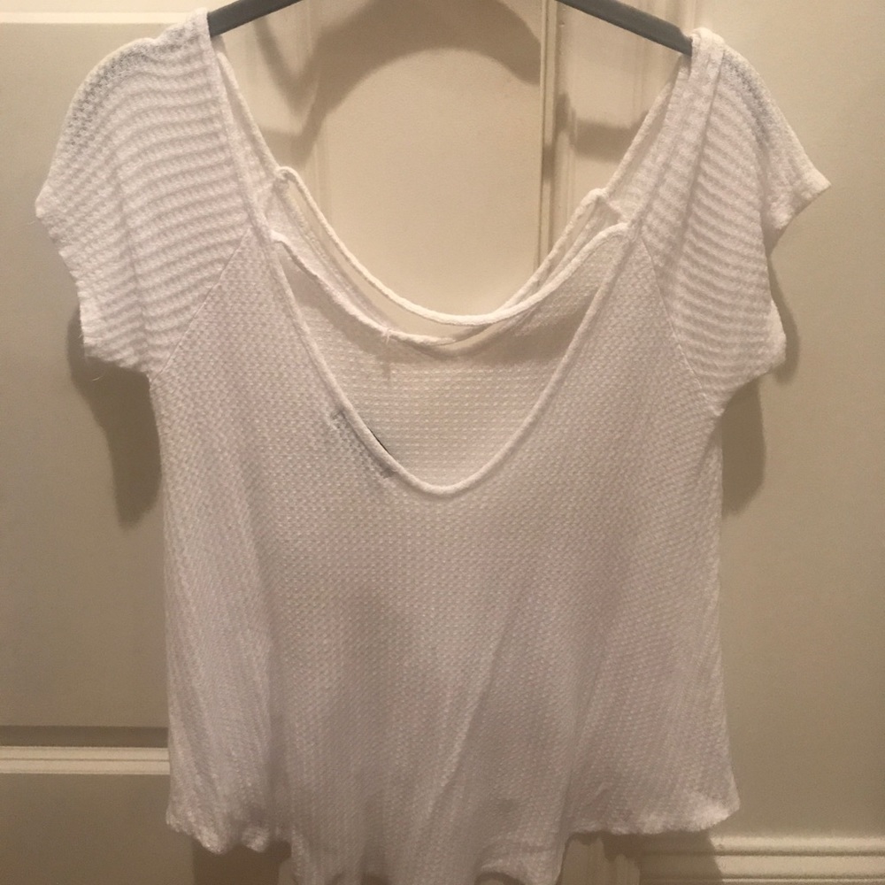 White Basic Tee Cross Back - Picture 3 of 3